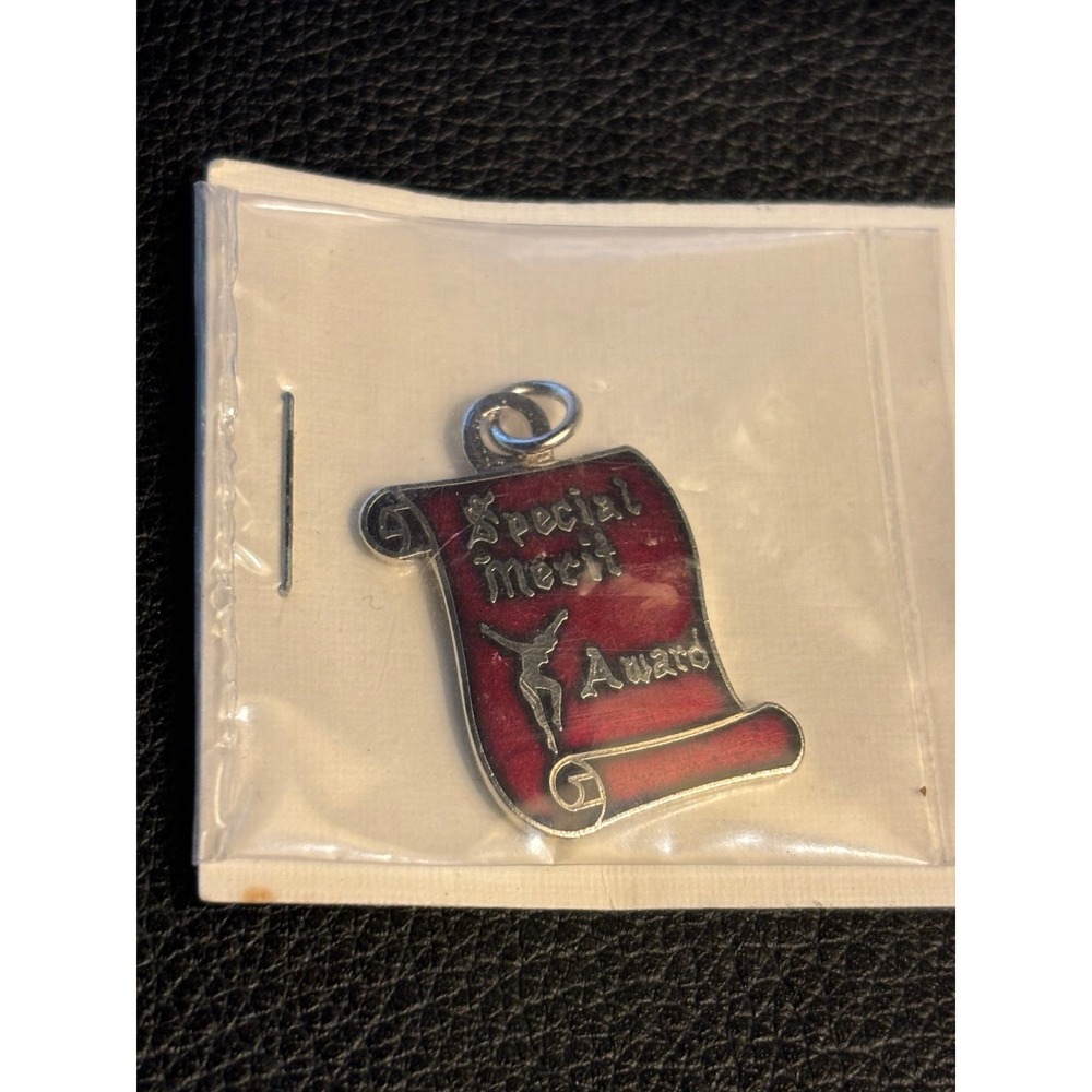 TOPS KOPS Weight Loss Award Enamel Charm / Pendant "Perfect Attendance Scroll "
